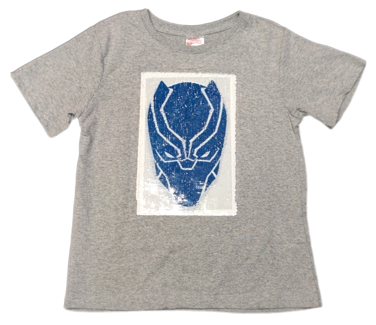 Jungen T-Shirt grau Marvel Avengers Black Panther Motiv mit Wendepailetten